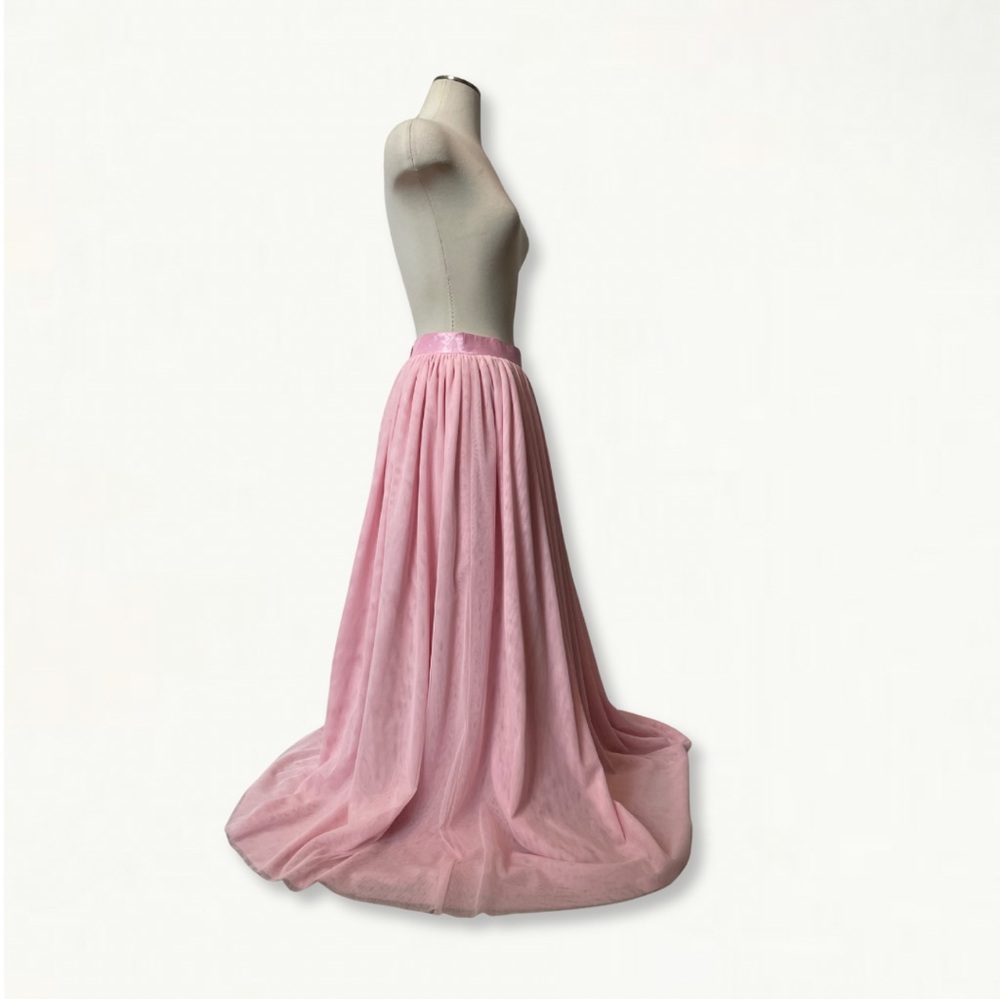 Ballet Pink Handmade Bridesmaid Tulle Skirt Floor Length Blush Wedding Skirt - Picture 11 of 16